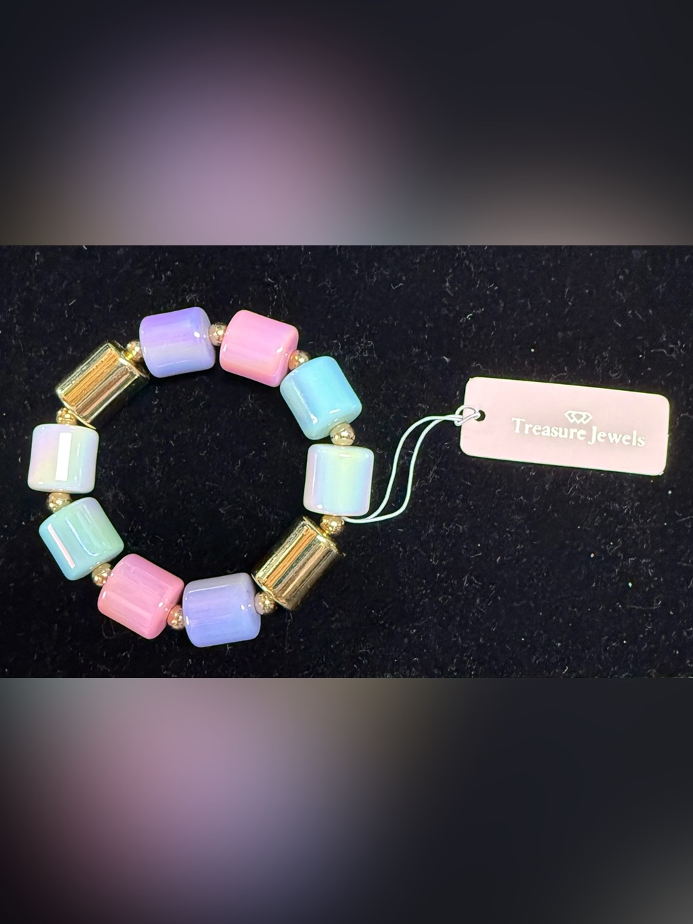 NWT By Treasure Jewels Pastel Bead Stretch Bracelet - Multicolor
